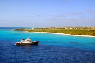 explorer yacht in remote location