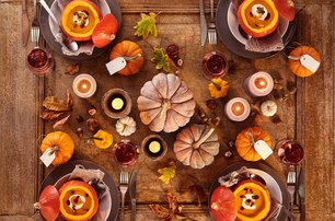 Thanksgiving or Halloween style table setting theme nights