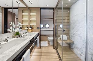  Azimut motor yacht Mastermind ensuite with marble shower 