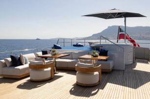 Feadship superyacht Panache sundeck lounge and jacuzzi 