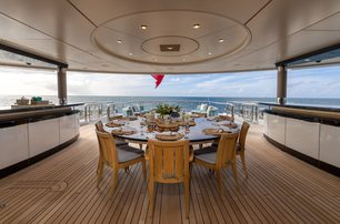 Lürssen superyacht Whisper main deck aft dining area 