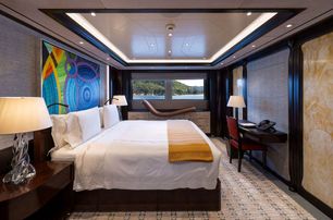 Lürssen superyacht Whisper guest cabin with double bed 
