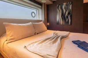 Custom Line motor yacht On guest cabin with double bed  