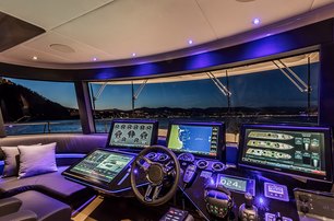 Navetta 75 by Absolute Yachts night time shot navigation