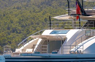 Bilgin superyacht Al Reem beach club close up 