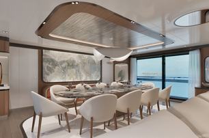 GX Superyachts GX42 RPH yacht main saloon dining area 