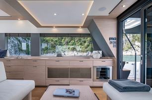 Beneteau Grand Trawler 63 motor yacht saloon view of large windows