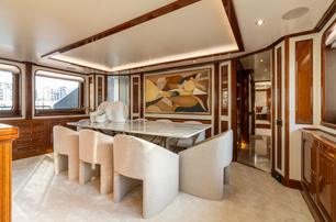 Benetti superyacht DXB main saloon dining area 