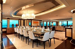 Royal Hakvoort superyacht Jubilee main saloon dining area 