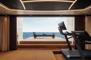Sanlorenzo superyacht Silver Fox beach club gym 