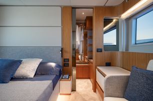 Ferretti 670 motor yacht master cabin wardrobe 