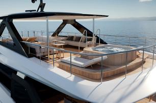 Custom Line Navetta 35 motor yacht sundeck jacuzzi 