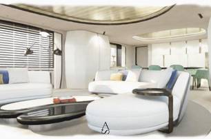 A bright white interior space on board a Benetti superyacht