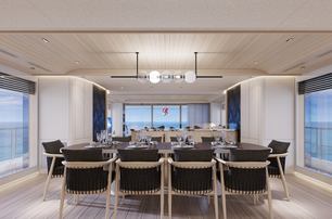 Ocean Alexander 40P yacht main saloon dining area 