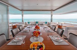  Benetti superyacht The Jewel aft deck dining area 