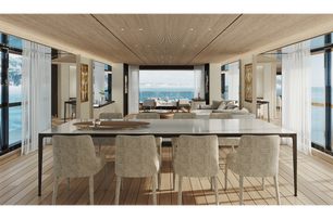  Custom Line Navetta 38 interior dining