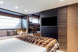 Owner's stateroom on a Ferretti 670 yacht