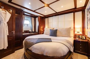 Benetti motor yacht Bunty guest cabin with window 