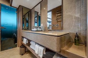 Ferretti motor yacht Isotta master ensuite with twin basins 