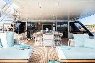 Benetti superyacht EH2 upper aft deck dining area 