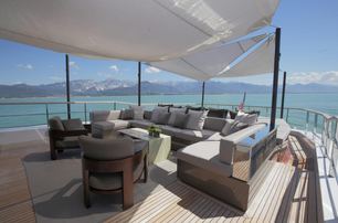 sun prince flybridge with lounge area