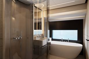 Pearl 100 Hybrid yacht ensuite with bath 