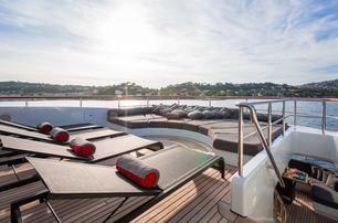 ISA Yachts motor yacht Liberty sundeck with sun pads 