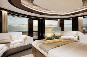 GX Superyachts GX42 RPH yacht master cabin with TV 