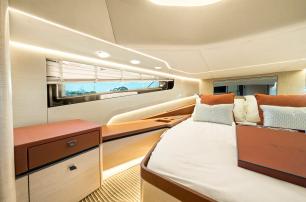 Manari 52 boat owner's cabin with warm integrated LEDs
