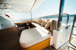 Benetti motor yacht Afina aft deck seating 