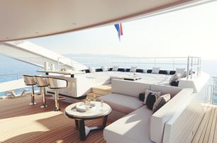 Heesen superyacht Project Sophia aft deck lounge area 