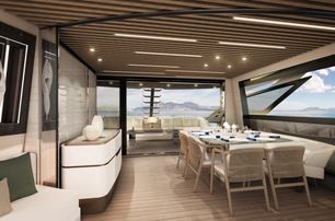 The interior of a brand new Azimut yacht for sale