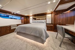 Nordhavn's N71 motor yacht master cabin with desk 
