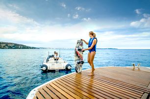 Sunseeker 131 Yacht swim platform and tender