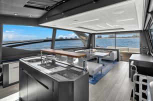 Pershing motor yacht Alexandra saloon work top 