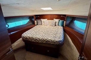 Princess motor yacht Lady N guest cabin with double bed 