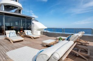 Amels superyacht Calypso sundeck lounge area 