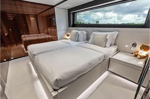 Riva motor yacht Euro guest cabin with twin beds 
