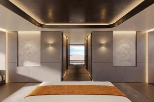 Rendering of Heesen Superyacht Project Ananda master cabin walk way