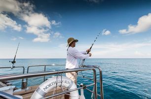 fishing off back of boat