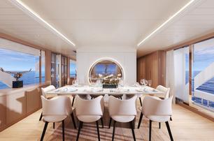 Ocean Alexander 30P yacht main saloon dining area 