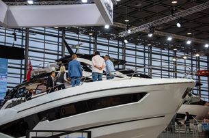 yacht brokers on yacht at boot boat show