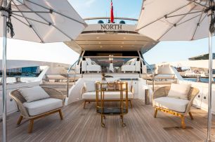 Sanlorenzo motor yacht North aft deck beach club 