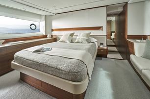 Princess F65 motor yacht master cabin with large window