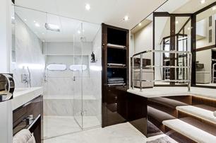 Pura Vida master en suite with marble glass shower