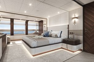 Heesen superyacht Project Sophia master cabin with large window 
