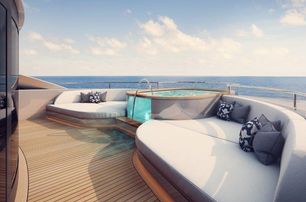 A swimming pool on board a new Benetti yacht for sale