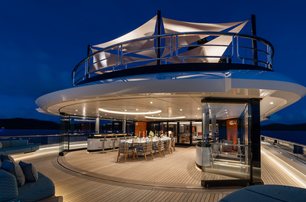 Lürssen superyacht Whisper upper deck aft dining area 