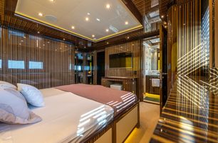 Bilgin superyacht Elada guest cabin with TV 