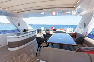 Princess motor yacht Mira sundeck dining area 